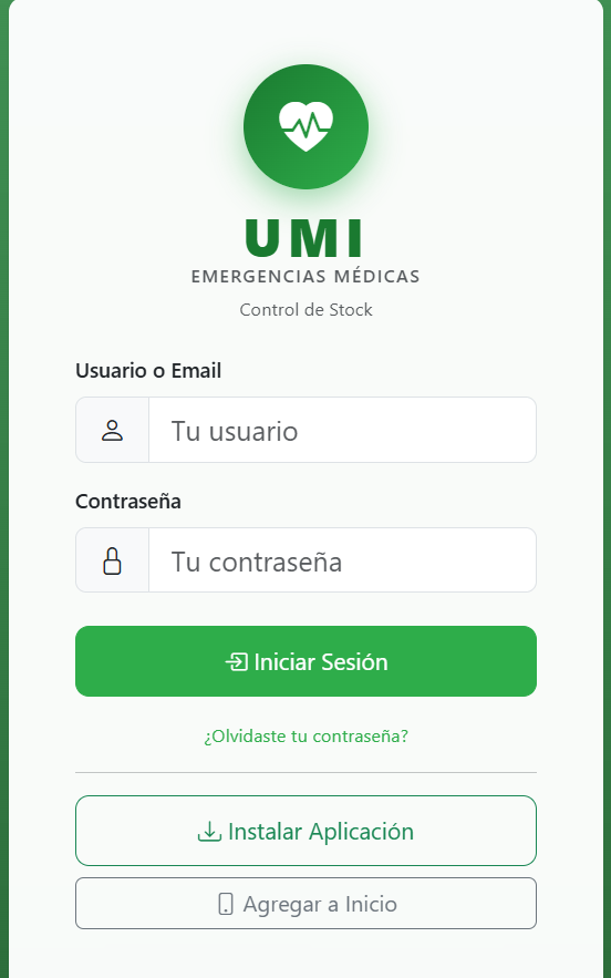 UMI Stock Control – Sistema de Gestión de Inventario para Emergencias Médicas